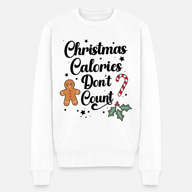 Weihnachtskalorien zählen nicht - Männer Premium Bio Pullover - Weiß