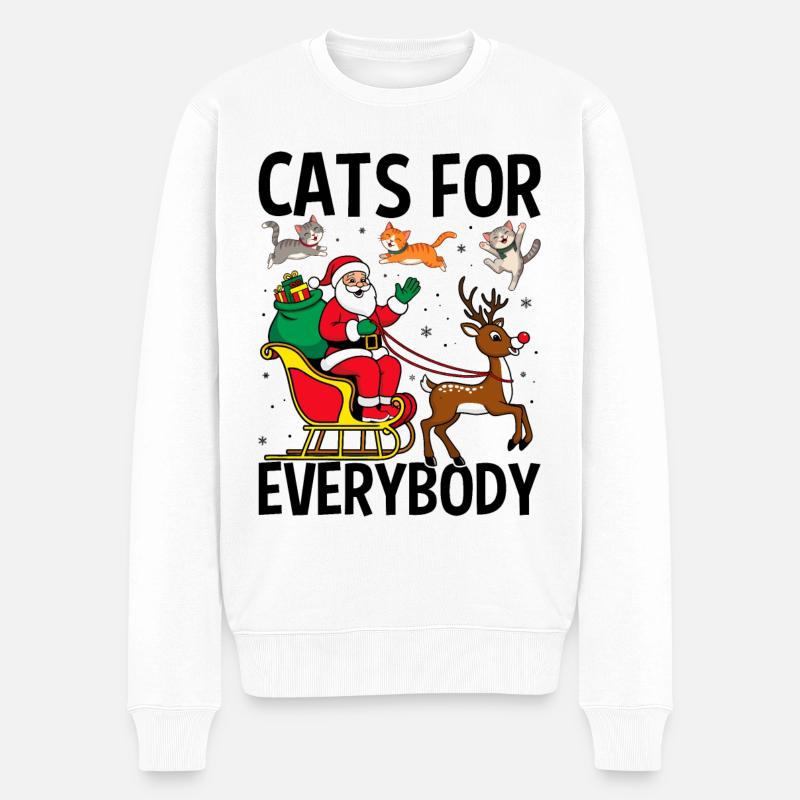 Cats For Everybody - Männer Premium Bio Pullover - Weiß