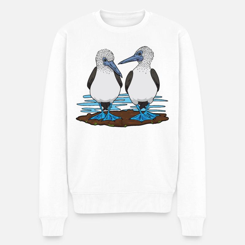 Blaufußtölpel Galapagos Meeres-Vogel - Männer Premium Bio Pullover - Weiß