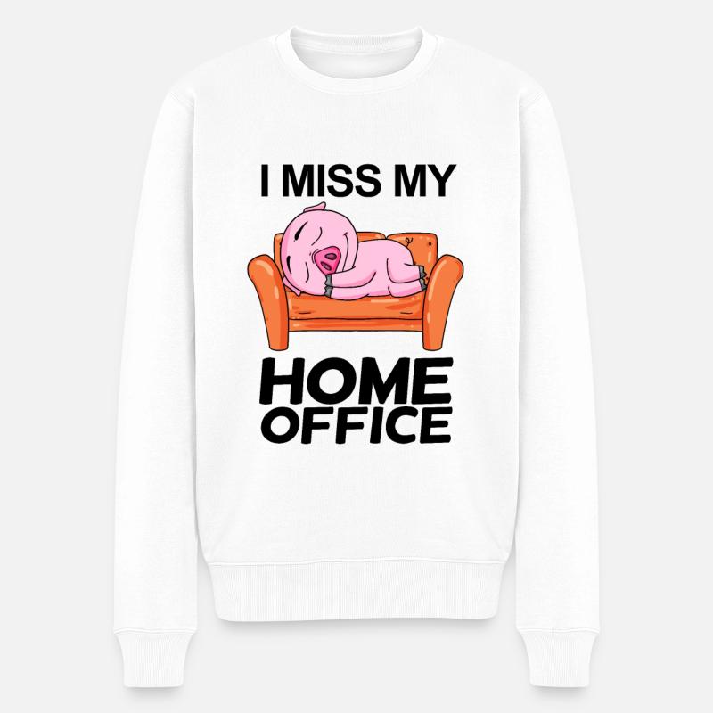 Bureau à domicile Dire drôle - Pull Premium bio Homme - blanc