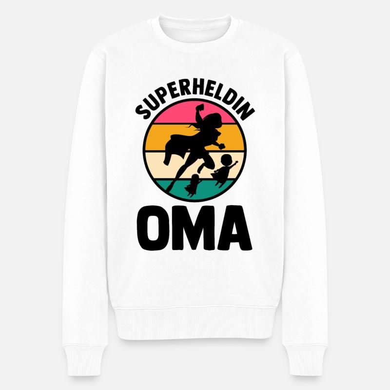 Großmutter Oma - Männer Premium Bio Pullover - Weiß