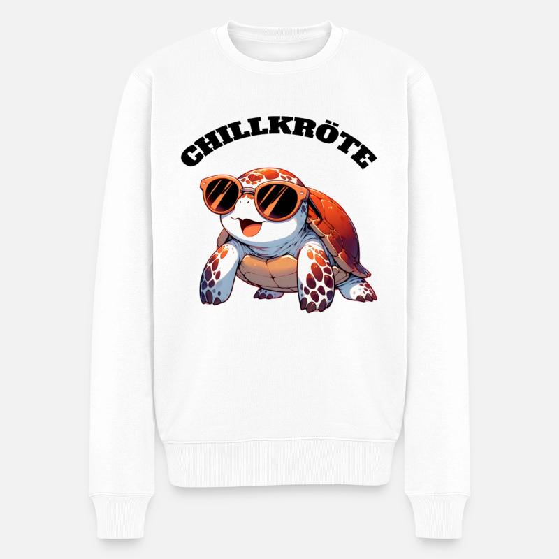 Chill Toad Turtle - Men's Premium Organic Jumper - white