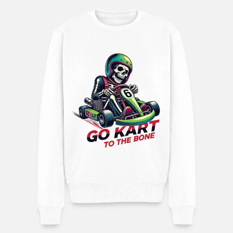Kart Squelette - Pull Premium bio Homme - blanc