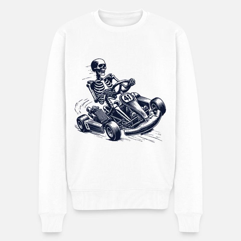 Skeleton Racer Go-Kart Adventure - Pull Premium bio Homme - blanc