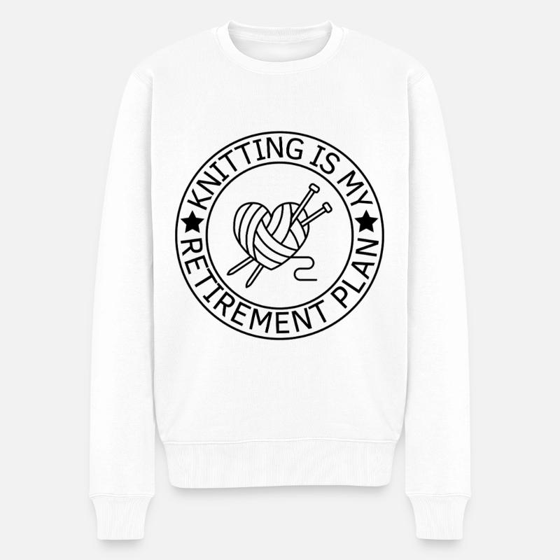Stricken Ruhestandsplan Rentner Stricken - Männer Premium Bio Pullover - Weiß