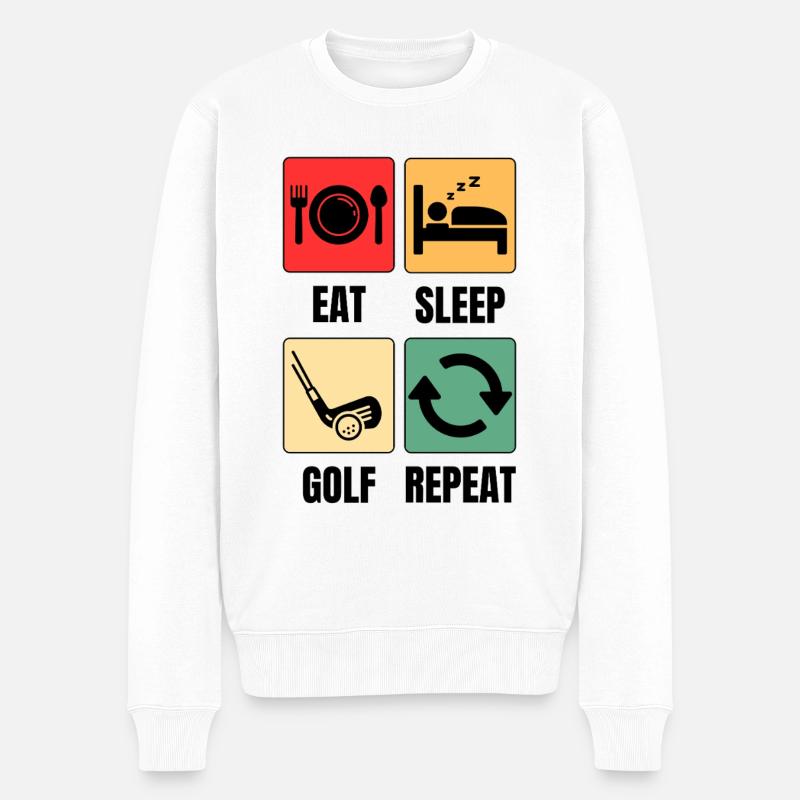Drôle de Golf Dicton Golfeur - Pull Premium bio Homme - blanc