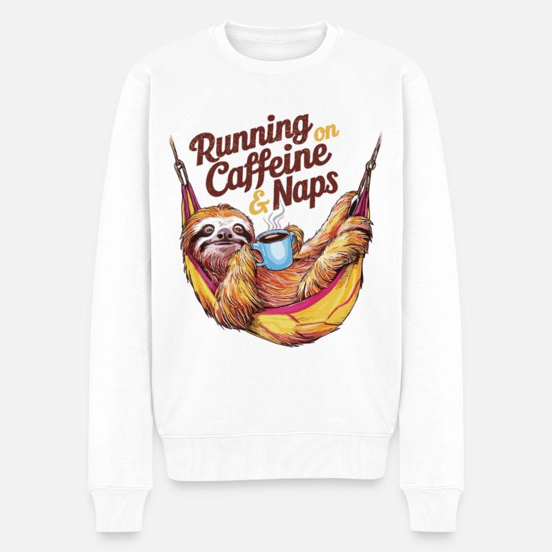 Café, sieste, répétition - Pull Premium bio Homme - blanc