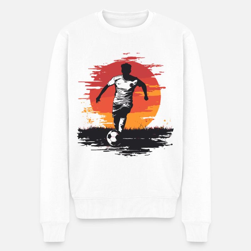 Silhouette de footballeur - Sunset Design - Pull Premium bio Homme - blanc