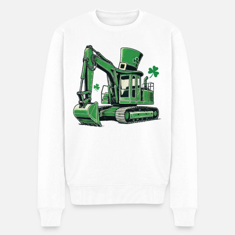 St. Patricks Day Bagger Spaß für Kinder - Männer Premium Bio Pullover - Weiß