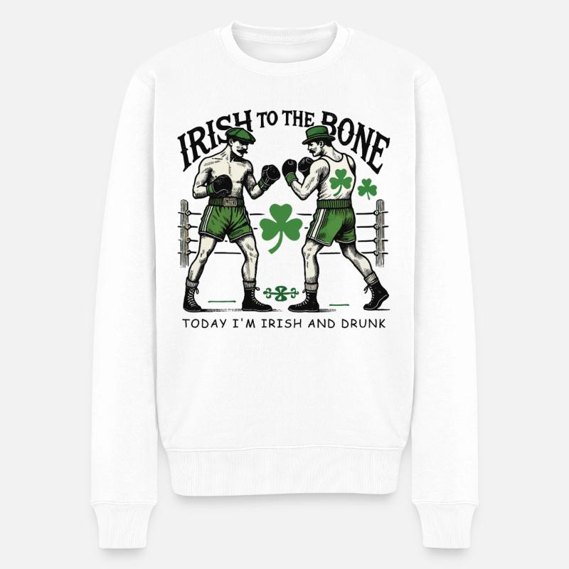 Saint-Patrick Boxe irlandaise jusqu’à l’os - Pull Premium bio Homme - blanc
