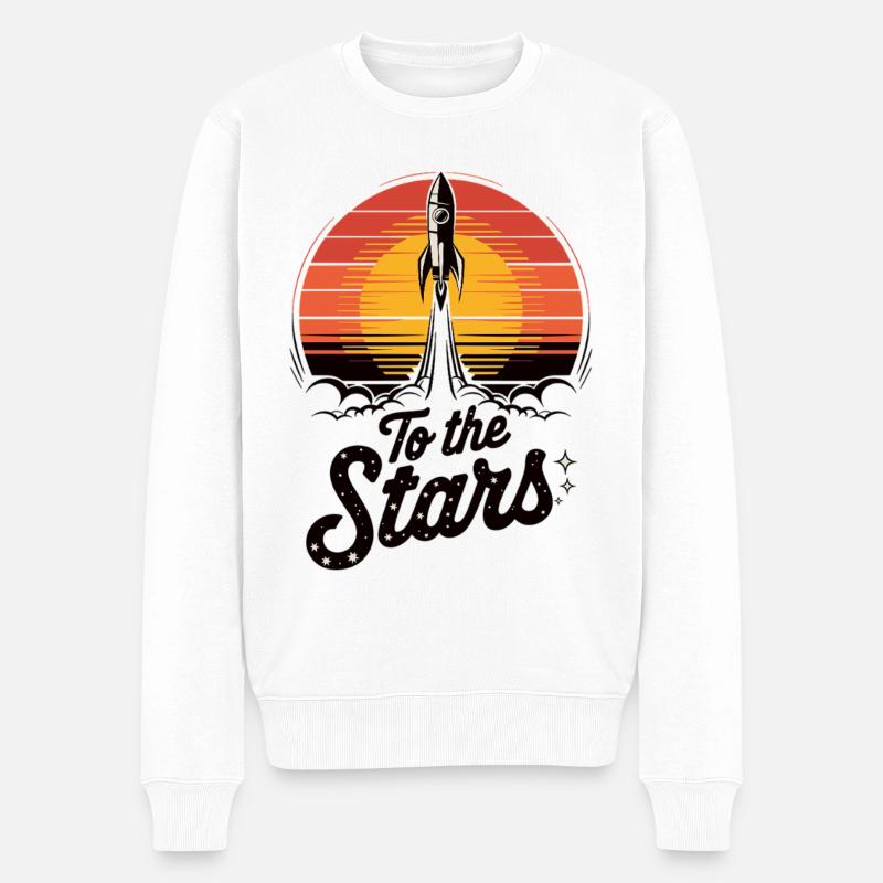 Rocket launch into space - Men's Premium Organic Jumper - white