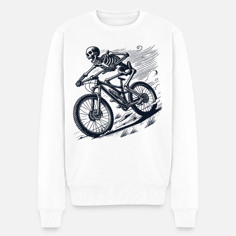 VTT Vélo Skeleton Adventure Retro - Pull Premium bio Homme - blanc