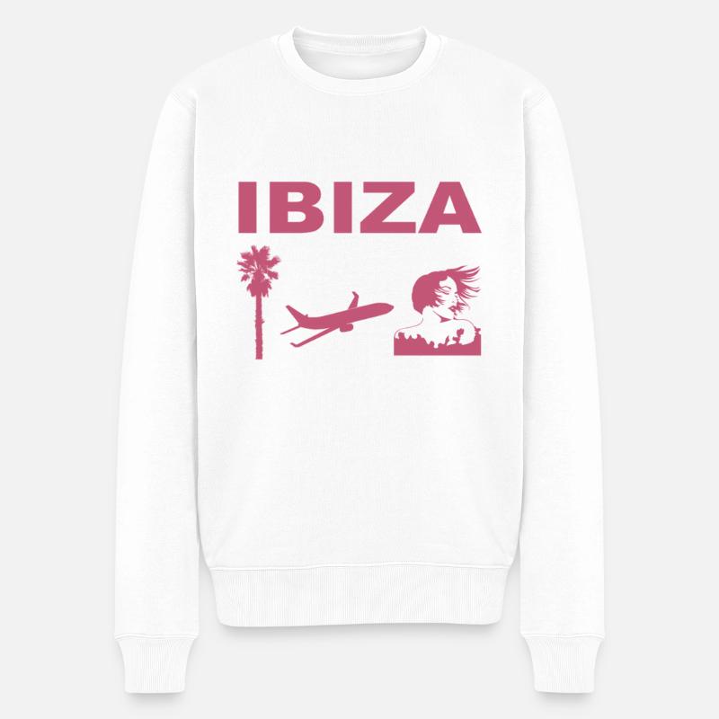 Ibiza Vibes - Männer Premium Bio Pullover - Weiß