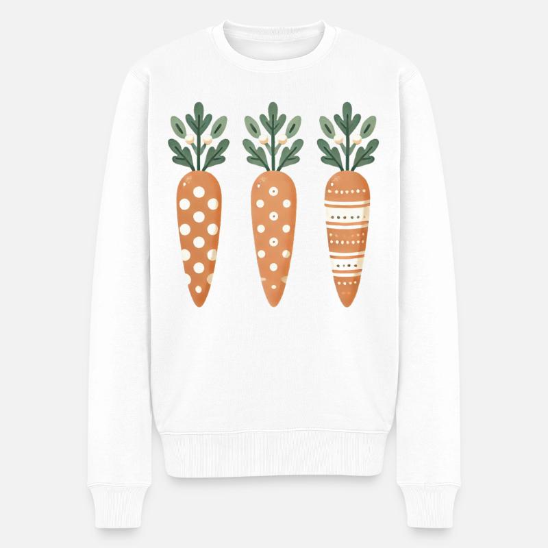 Cute Easter Carrot Pattern - Men's Premium Organic Jumper - white