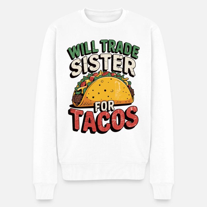 Déclaration de t-shirt taco drôle - Pull Premium bio Homme - blanc