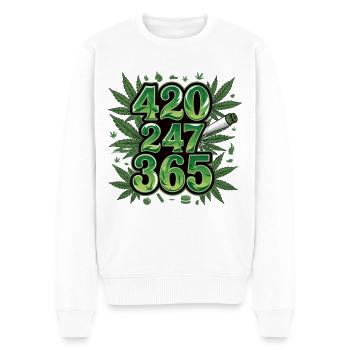 420 Lifestyle 247 365 - Männer Premium Bio Pullover - Weiß - Vorne - Thijin (182cm)