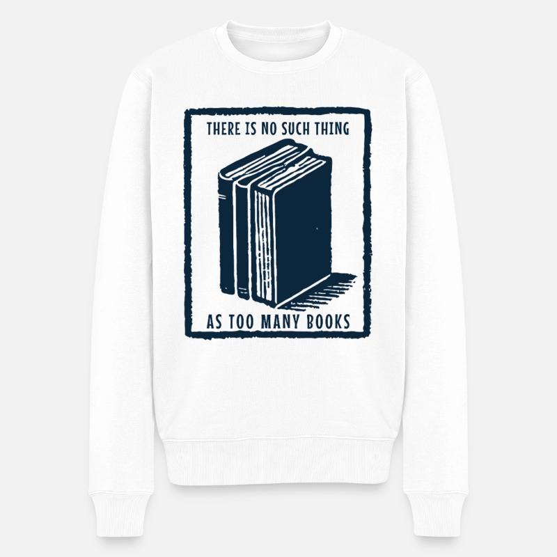 Retro buch statement für buchfan - Männer Premium Bio Pullover - Weiß