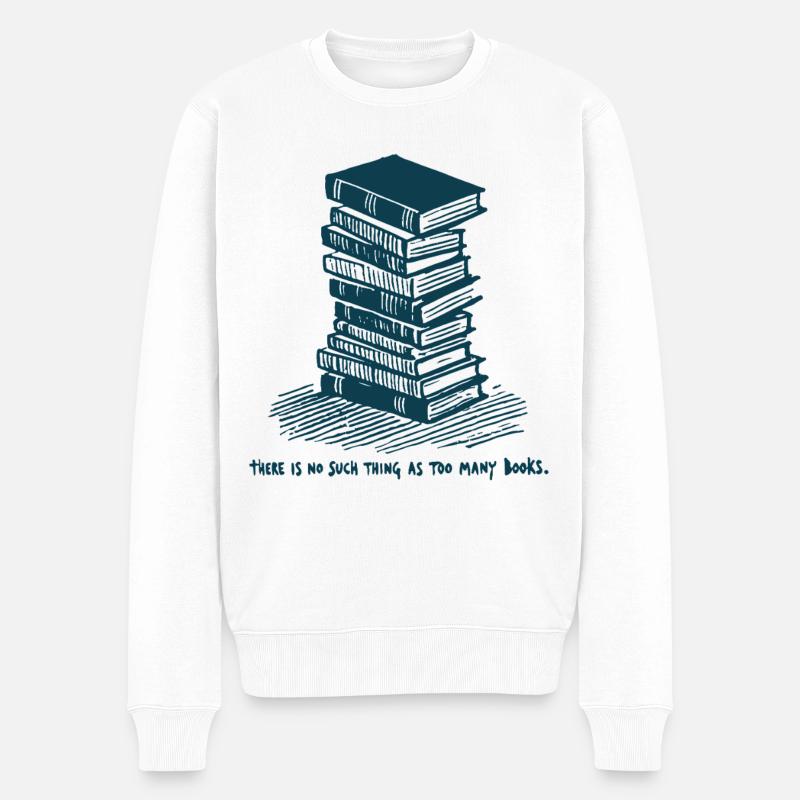 Retro buch buch design für bibliophile Begeisterte - Männer Premium Bio Pullover - Weiß