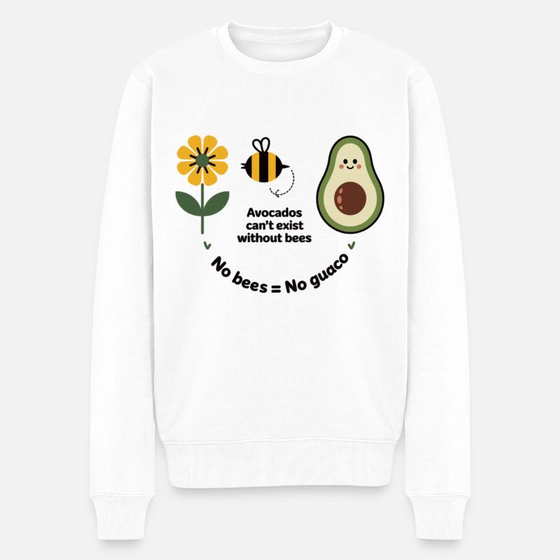 Bienen retten – Avocados lieben - Männer Premium Bio Pullover - Weiß