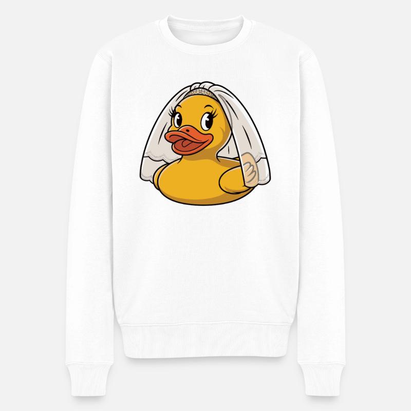 Gummiente Braut - Männer Premium Bio Pullover - Weiß