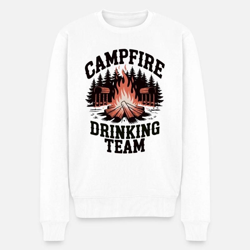 Campfire Drinking Team - Männer Premium Bio Pullover - Weiß