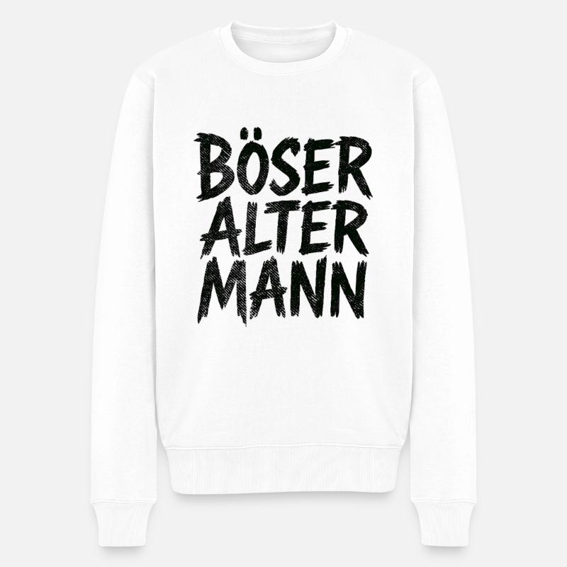 Vieil homme maléfique – déclaration effrontée - Pull Premium bio Homme - blanc