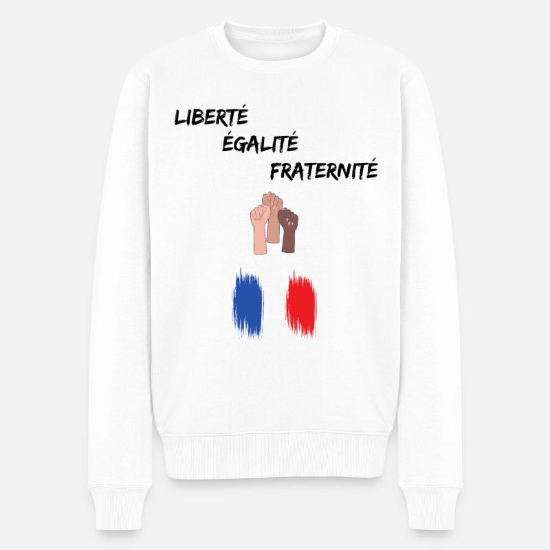 Liberté égalité fraternité - Pull Premium bio Homme - blanc