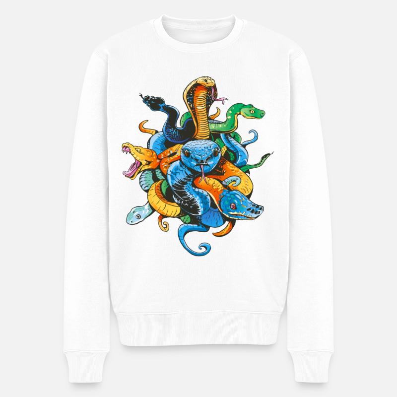 Schlangenbesitzer Reptilienpfleger Retro - Männer Premium Bio Pullover - Weiß