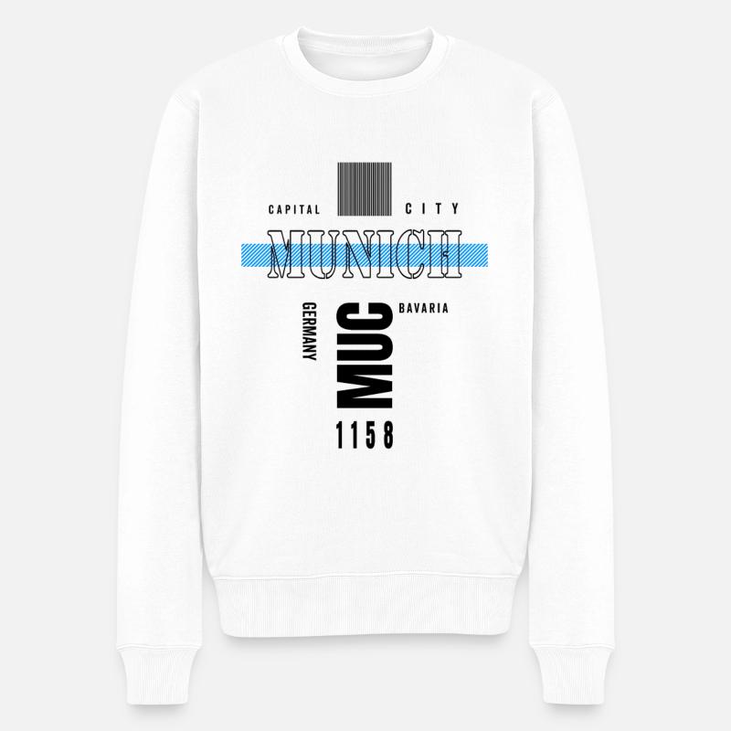 Munich Bavière Munich Bavière Capitale - Pull Premium bio Homme - blanc
