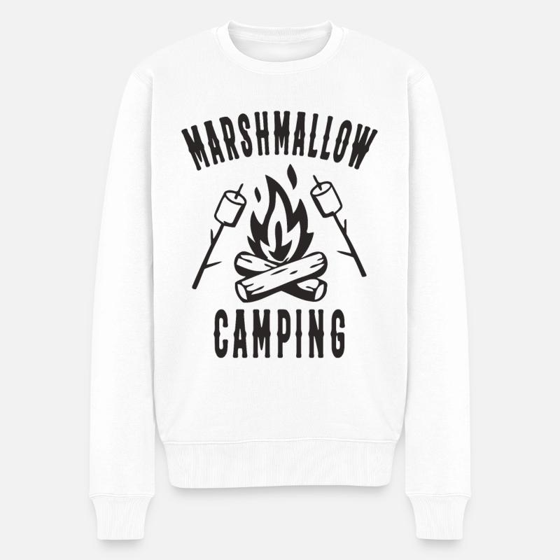 Marshmallow Camping Grillades Camping - Pull Premium bio Homme - blanc