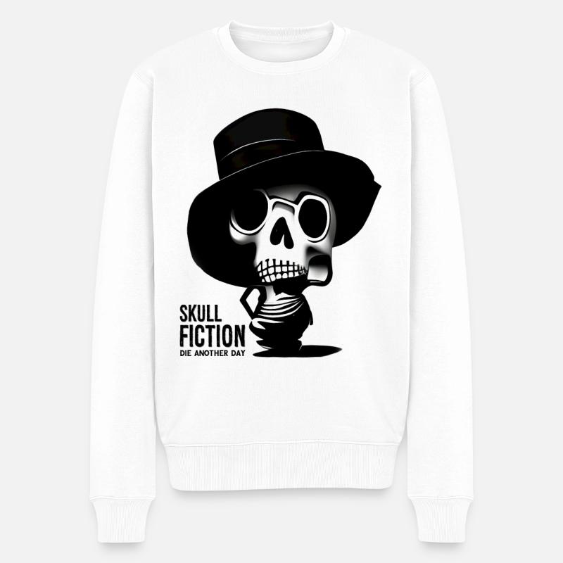 Skull Fiction Totenkopf Schädel - Pull Premium bio Homme - blanc
