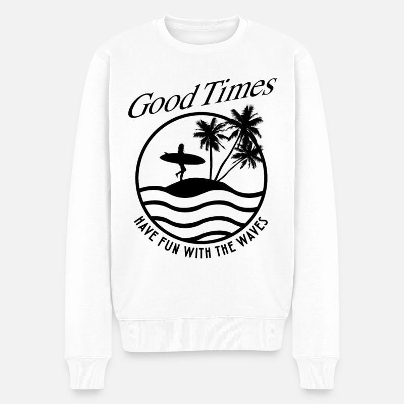 Vacances d’été Surfer Design - Pull Premium bio Homme - blanc