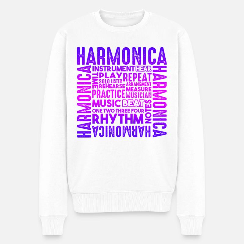 Harmonica Things About Harmonica - Men's Premium Organic Jumper - white