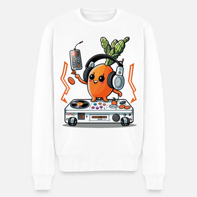 Die Karotten-Party - Männer Premium Bio Pullover - Weiß