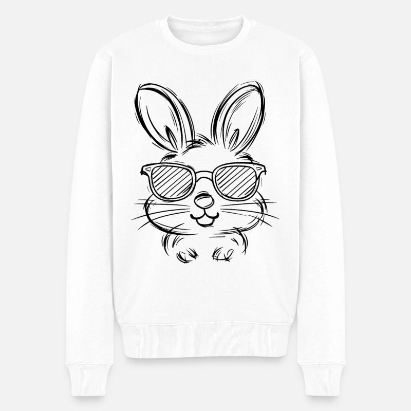 Lustiger Hase Niedliches Kaninchen Hasen Geschenk - Männer Premium Bio Pullover - Weiß