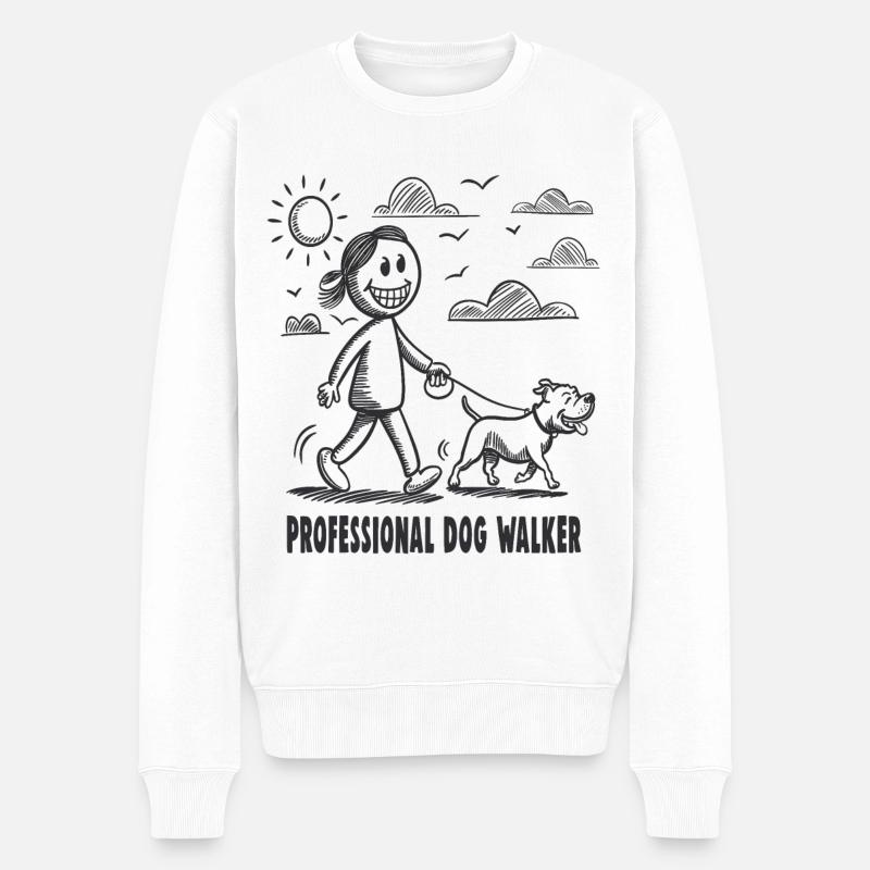 Pitbull Haustier Hunde Tierfreund - Männer Premium Bio Pullover - Weiß