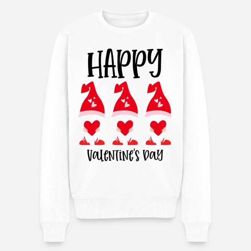 Gnome Bonne Saint-Valentin - Pull Premium bio Homme - blanc