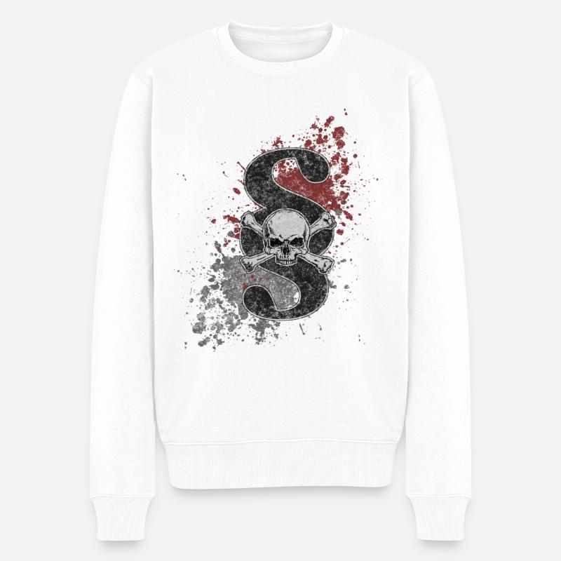 Paragraph Jolly Roger - Männer Premium Bio Pullover - Weiß