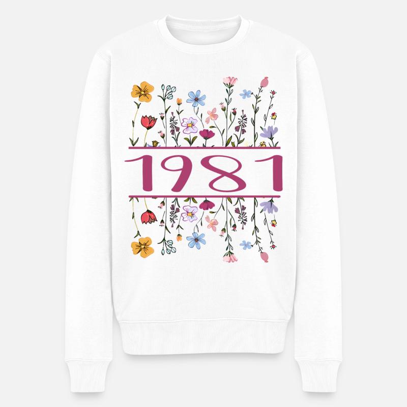 1981 Legendär Seit 1981 Geburtstag 1981 Frauen - Männer Premium Bio Pullover - Weiß