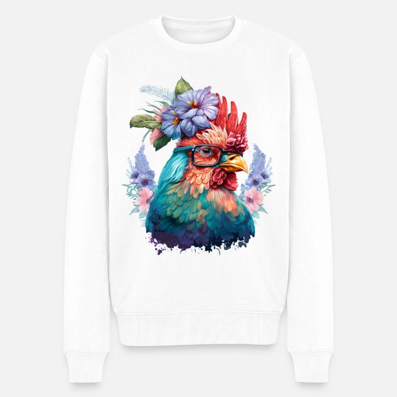 Drôle de Coq - Pull Premium bio Homme - blanc