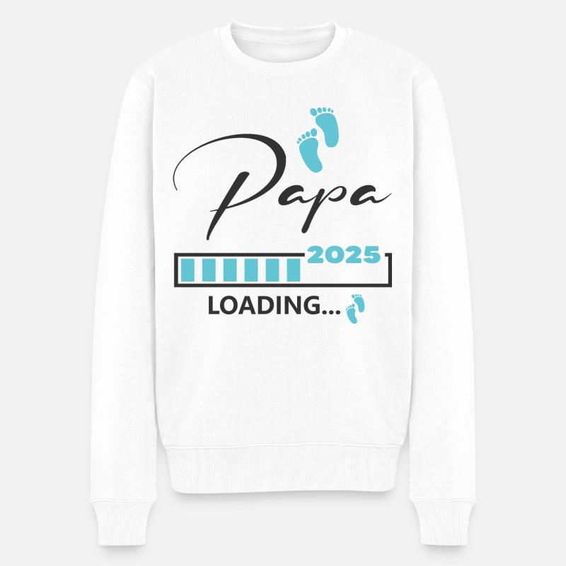 Papa 2025 loading - Männer Premium Bio Pullover - Weiß
