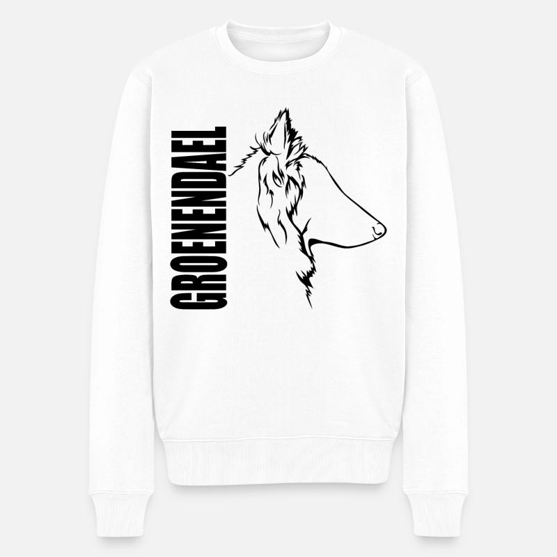 GROENENDAEL Profil Chiens Wilsigns - Pull Premium bio Homme - blanc