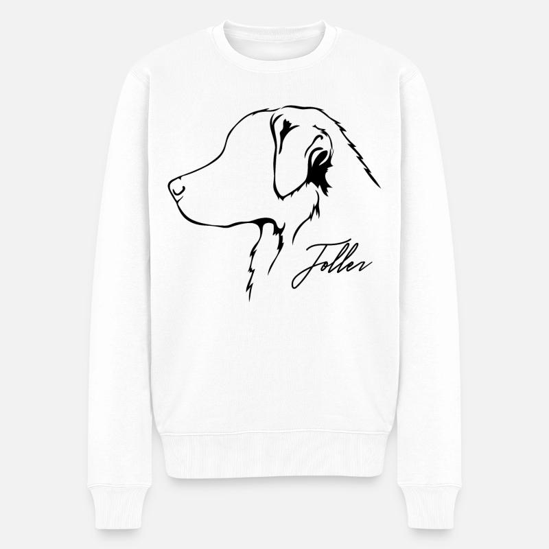 TOLLER Profil Hunde Hund Wilsigns - Männer Premium Bio Pullover - Weiß