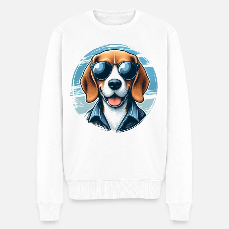 Beagle Le modèle - Pull Premium bio Homme - blanc