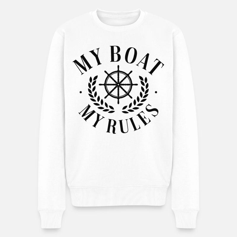 Mon bateau Mes règles - Pull Premium bio Homme - blanc