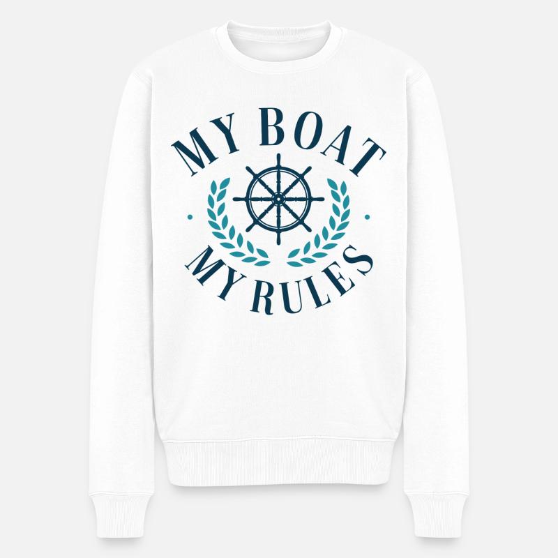 Mein Boot Meine Regeln - Männer Premium Bio Pullover - Weiß