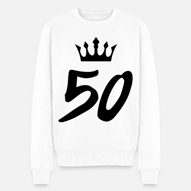 Couronne de 50 numéros - Pull Premium bio Homme - blanc