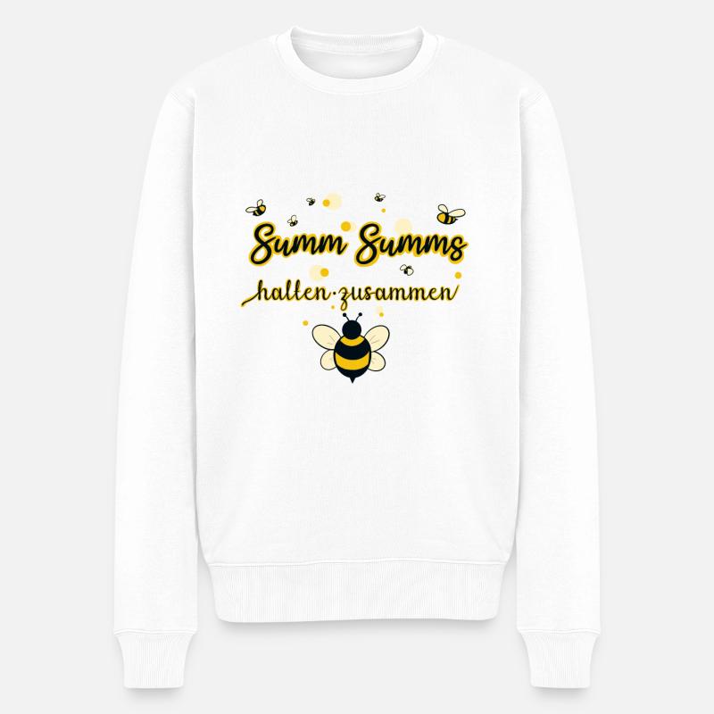 Summ Summ Biene - Männer Premium Bio Pullover - Weiß