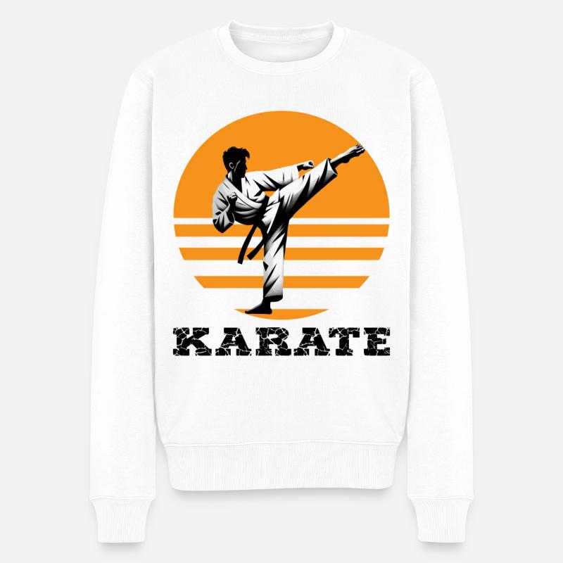 Karate - Männer Premium Bio Pullover - Weiß