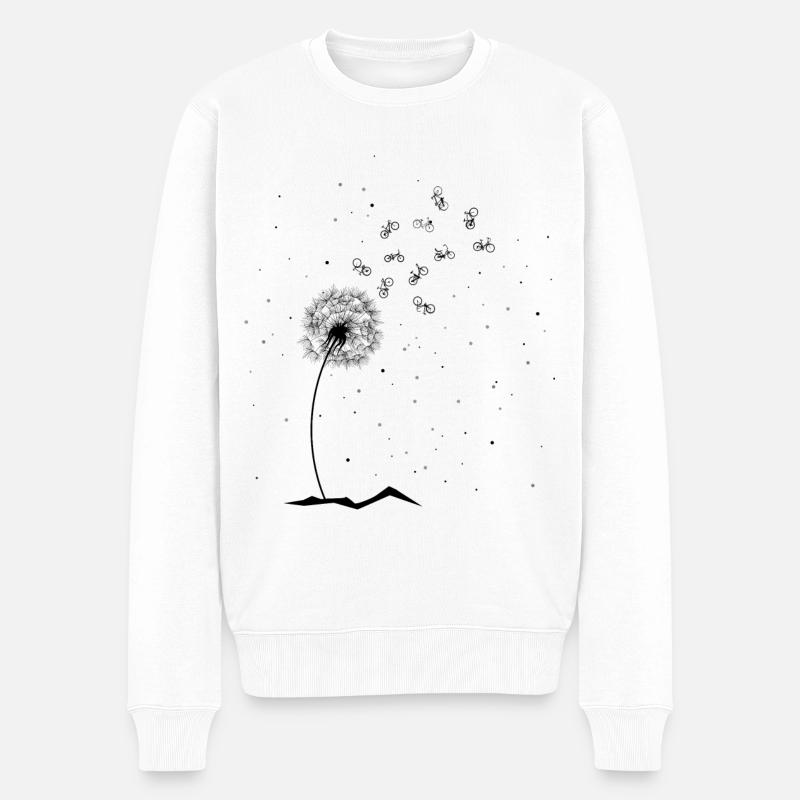Pusteblume Fahrräder - - Männer Premium Bio Pullover - Weiß